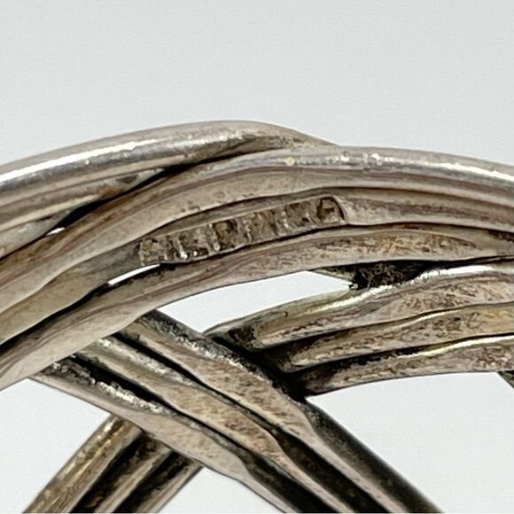 Beautiful Vintage Unsigned Alpaca Silver Basket Weave Wide Cuff Bracelet - Picture 2 of 11